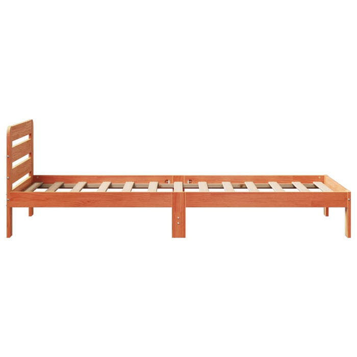 Bed Frame without Mattress Wax Brown 75x190 cm Small Single Solid Wood Pine