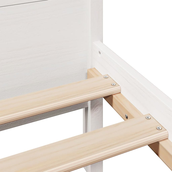 Bed Frame without Mattress White 75x190 cm Small Single Solid Wood Pine