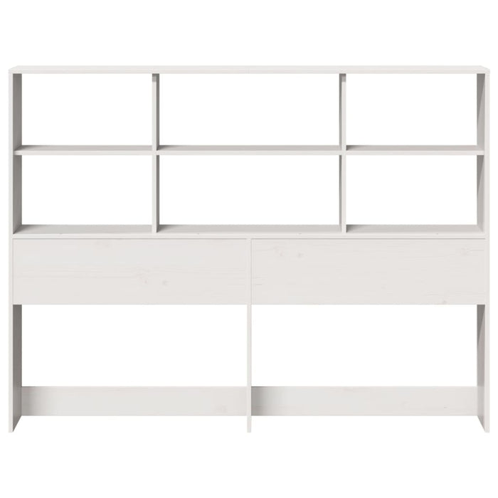 Headboard with Storage White 160 cm Solid Wood Pine