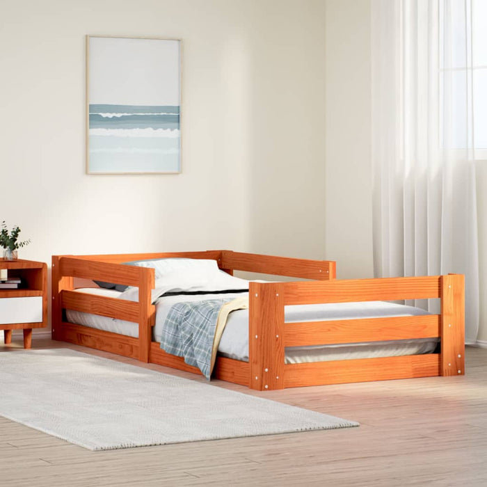 Bed Frame without Mattress Wax Brown 80x160 cm Solid Wood Pine