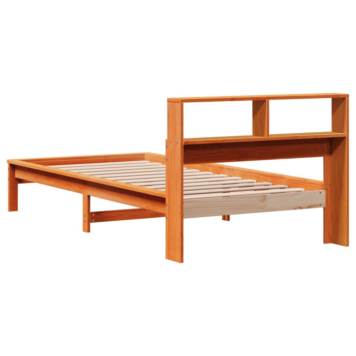 Bookcase Bed without Mattress Wax Brown 100x200 cm Solid Wood Pine