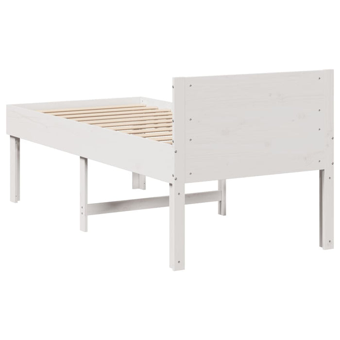 Bed Frame without Mattress White 90x200 cm Solid Wood Pine