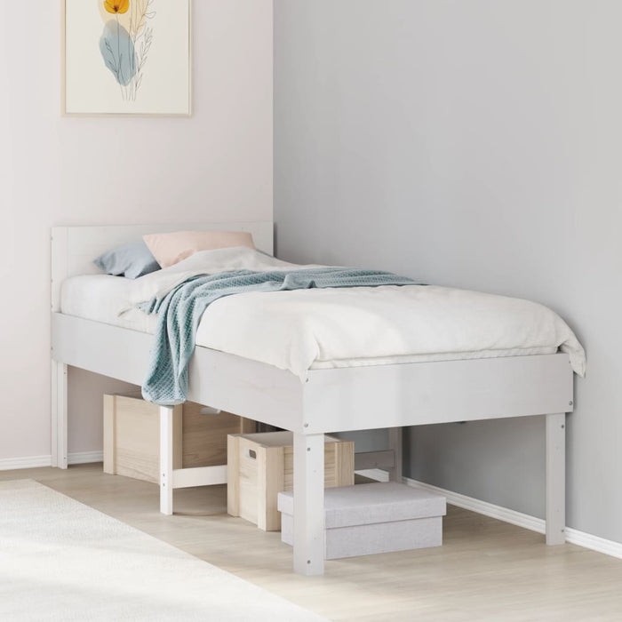 Bed Frame without Mattress White 90x200 cm Solid Wood Pine