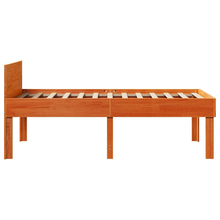 Bed Frame without Mattress Wax Brown 80x200 cm Solid Wood Pine