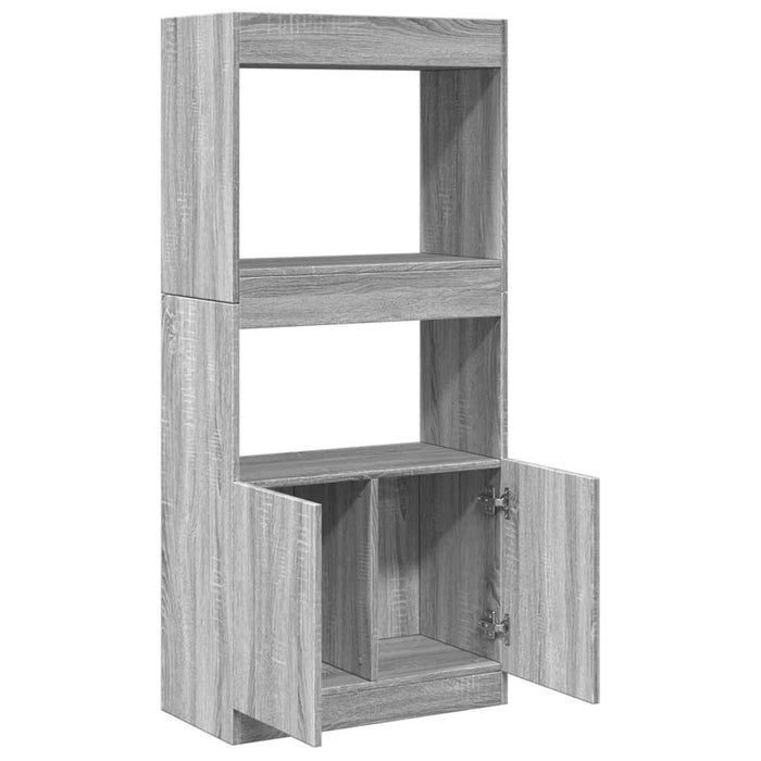 Highboard Grey Sonoma 63x33x140 cm Engineered Wood