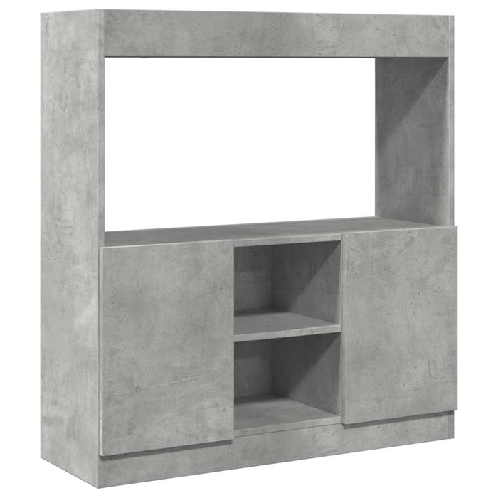 Highboard Concrete Grey 92x33x100 cm Engineered Wood