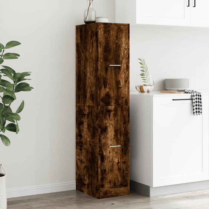 Apothecary Cabinet Smoked Oak 30x41x144.5 cm Engineered Wood