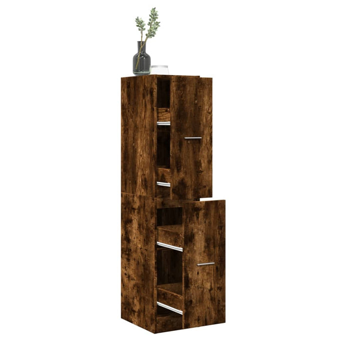 Apothecary Cabinet Smoked Oak 30x41x144.5 cm Engineered Wood