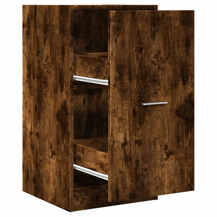 Apothecary Cabinet Smoked Oak 40x41x77.5 cm Engineered Wood