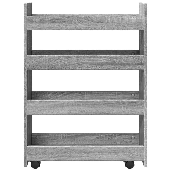 Narrow Storage Trolley 4 Tier Grey Sonoma Engineered Wood