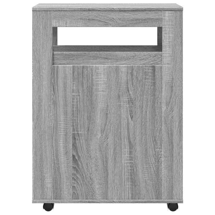 Narrow Bathroom Cabinet with Wheels Grey Sonoma Engineered Wood