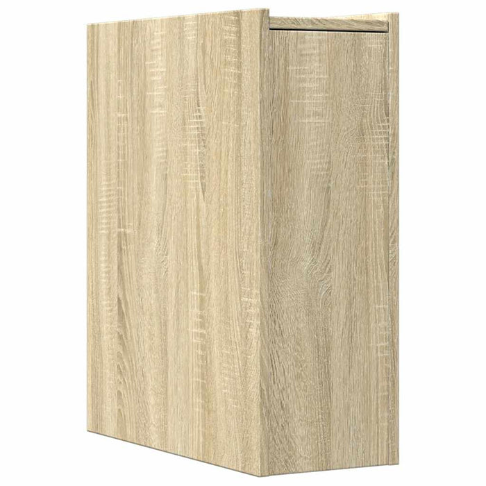 Narrow Bathroom Cupboard with Wheels Sonoma Oak Engineered Wood