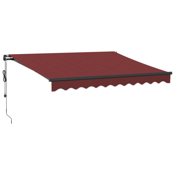 Automatic Retractable Awning with LEDs Burgundy 300x250 cm