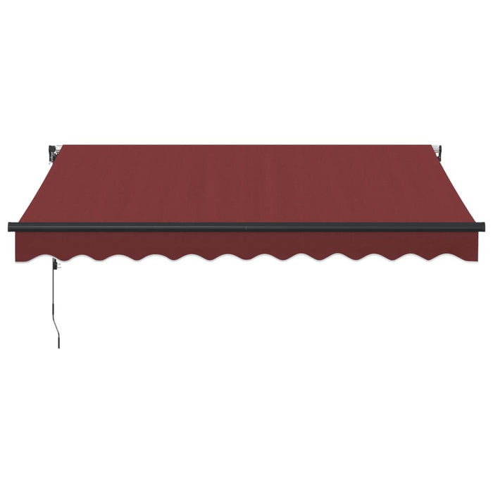 Automatic Retractable Awning with LEDs Burgundy 300x250 cm