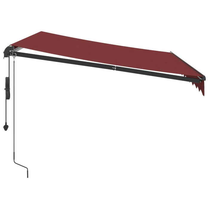 Automatic Retractable Awning with LEDs Burgundy 300x250 cm