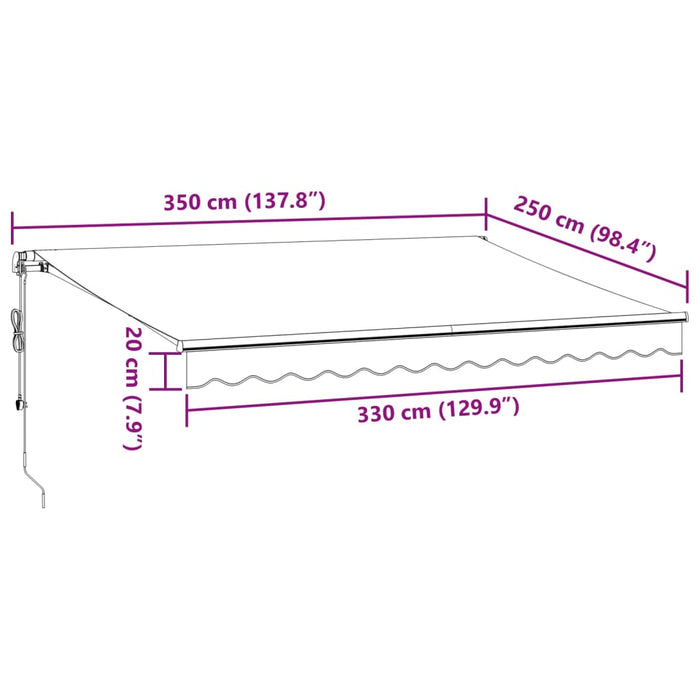 Automatic Retractable Awning Burgundy 350x250 cm