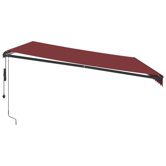 Automatic Retractable Awning with LEDs Burgundy 500x300 cm