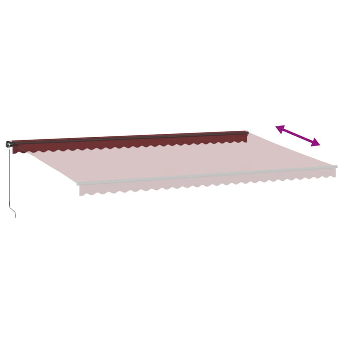 Manual Retractable Awning Burgundy 600x300 cm