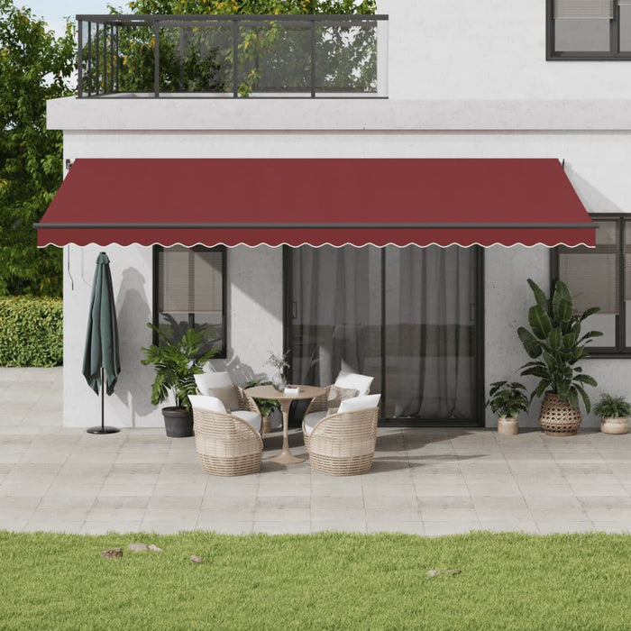 Manual Retractable Awning Burgundy 600x300 cm