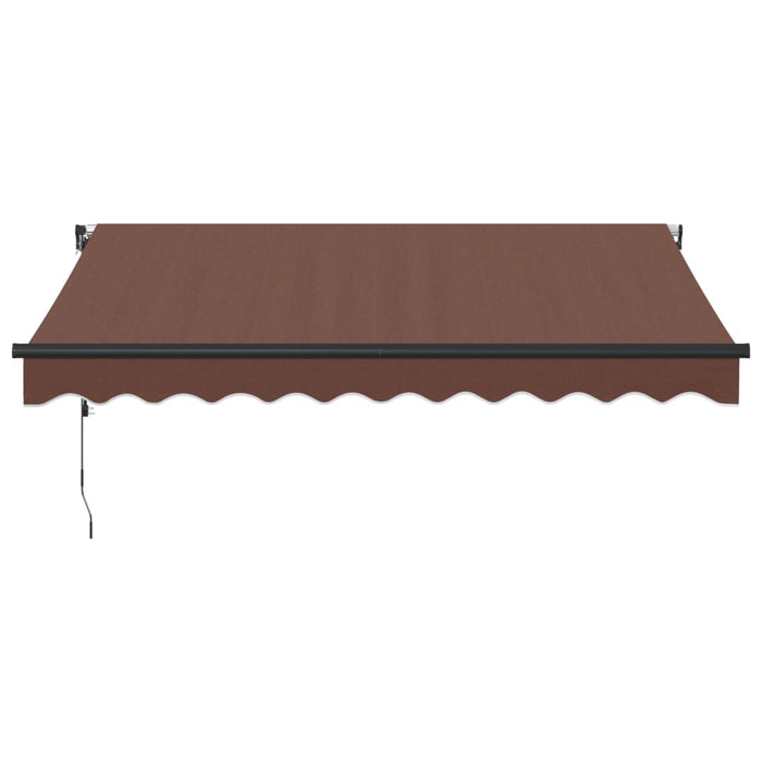 Automatic Retractable Awning with LEDs Brown 300x250 cm