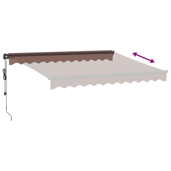 Automatic Retractable Awning with LEDs Brown 300x250 cm