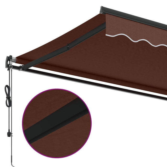 Automatic Retractable Awning Brown 450x300 cm