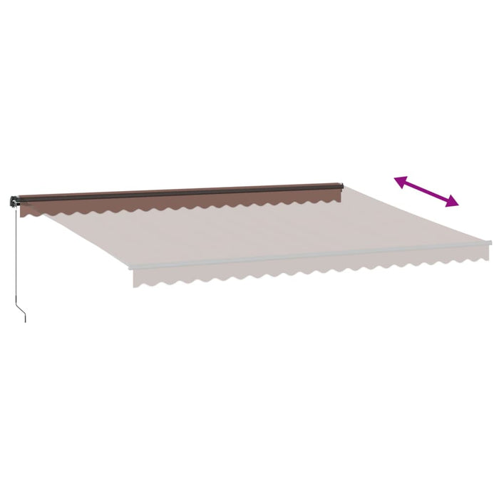 Manual Retractable Awning Brown 500x300 cm