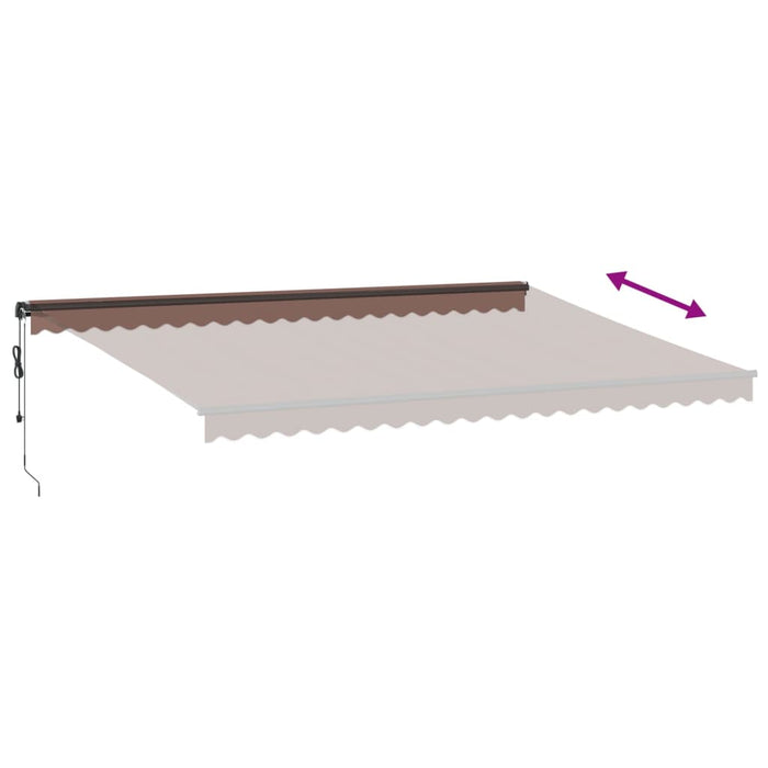 Automatic Retractable Awning Brown 500x300 cm