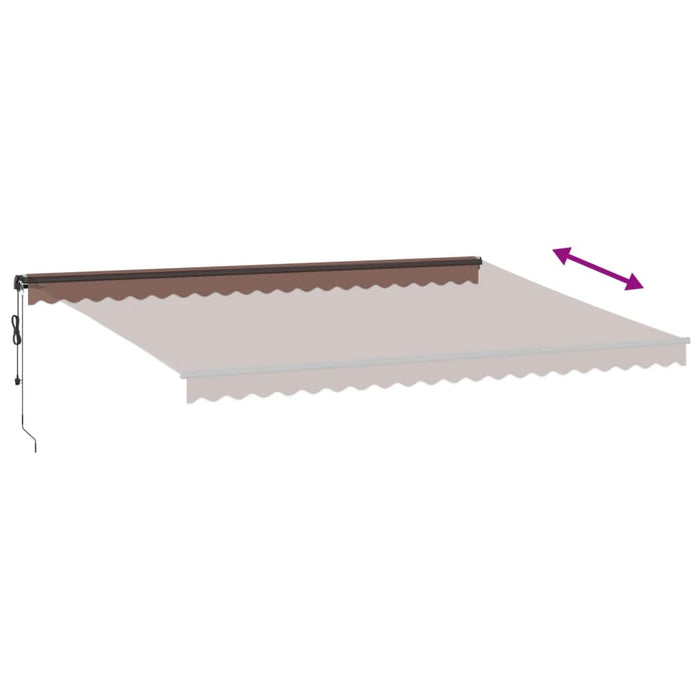 Automatic Retractable Awning with LEDs Brown 500x300 cm