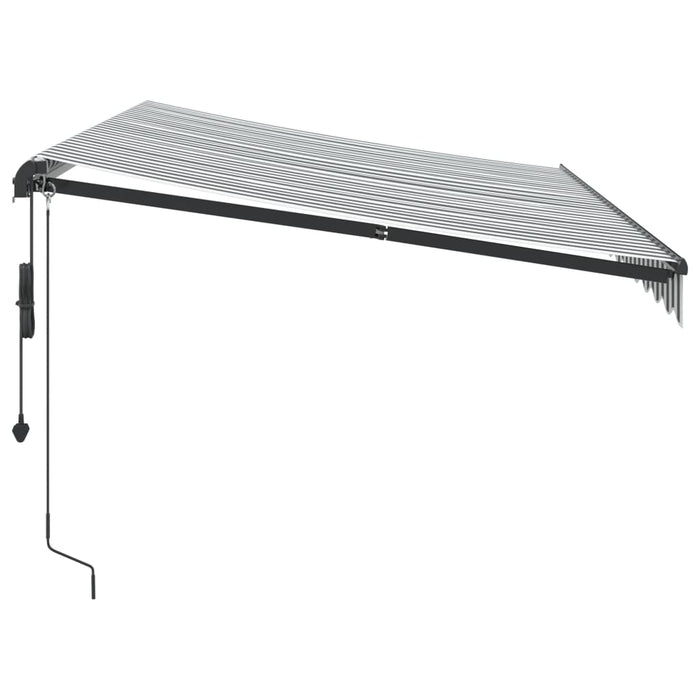 Automatic Retractable Awning Anthracite and White 350x250 cm