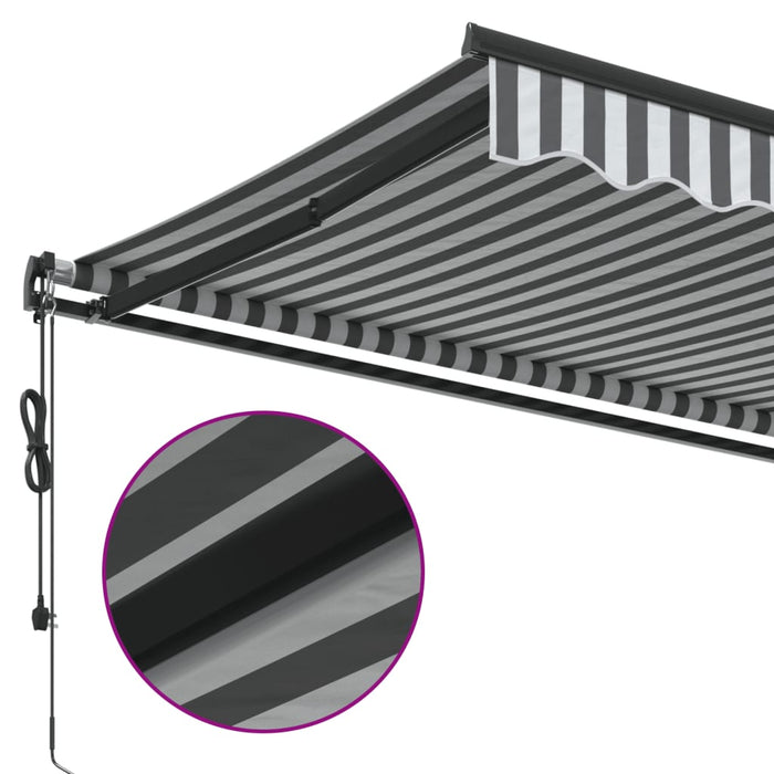 Automatic Retractable Awning Anthracite and White 400x300 cm