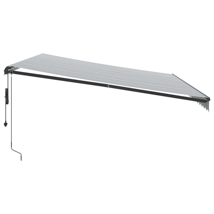 Automatic Retractable Awning Anthracite and White 500x300 cm