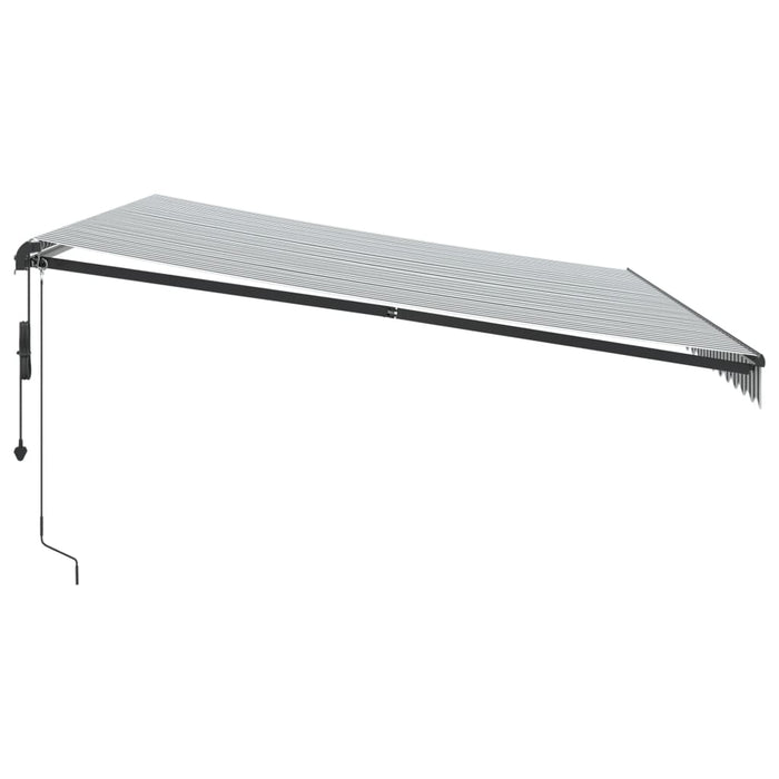 Automatic Retractable Awning with LEDs Anthracite&White 500x300 cm