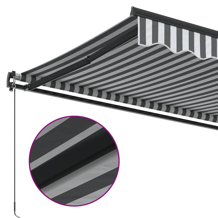 Manual Retractable Awning Anthracite and White 600x300 cm