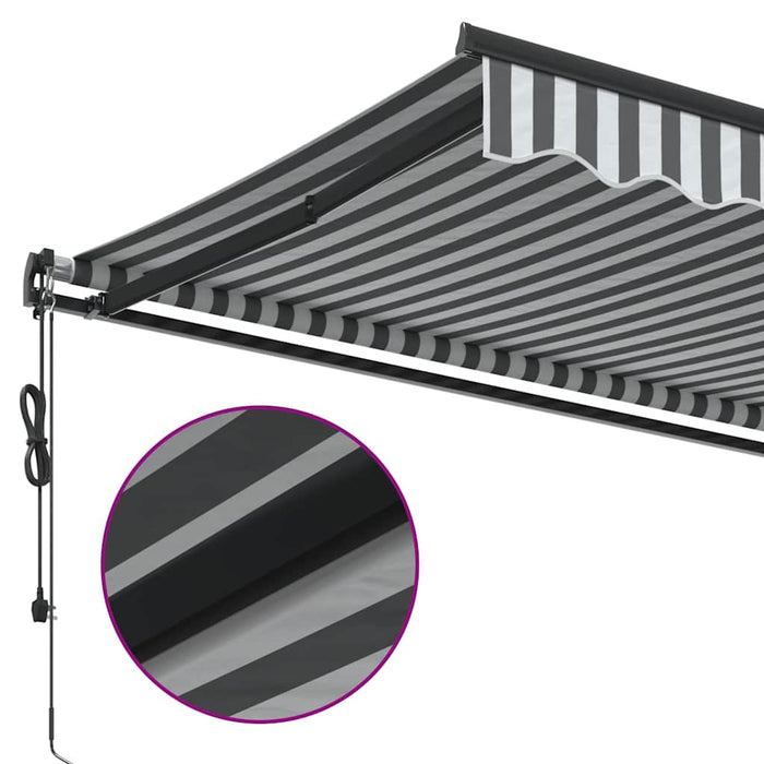 Automatic Retractable Awning Anthracite and White 600x300 cm