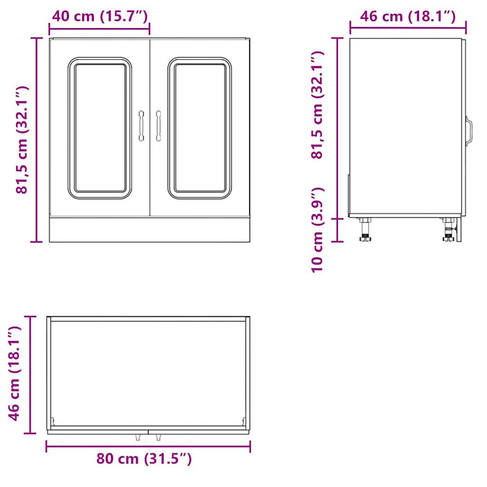 Тумба под раковину Kalmar White 80x46x81,5 см Инженерное дерево