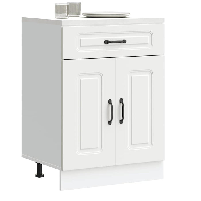 Kitchen Base Cabinet Kalmar White Engineered Wood