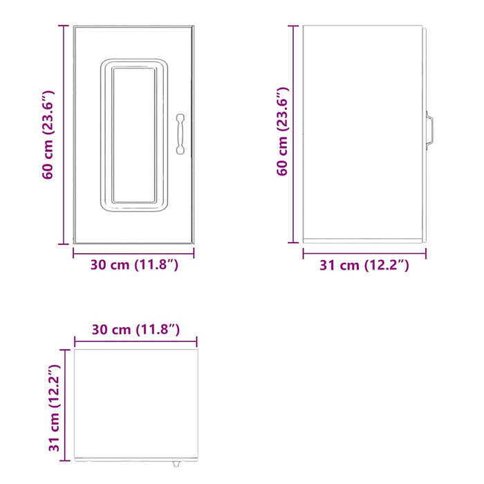 Kitchen Wall Cabinet Kalmar High Gloss White Engineered Wood