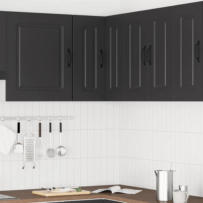 Кухненски стенен ъглов шкаф Kalmar Black Engineered Wood