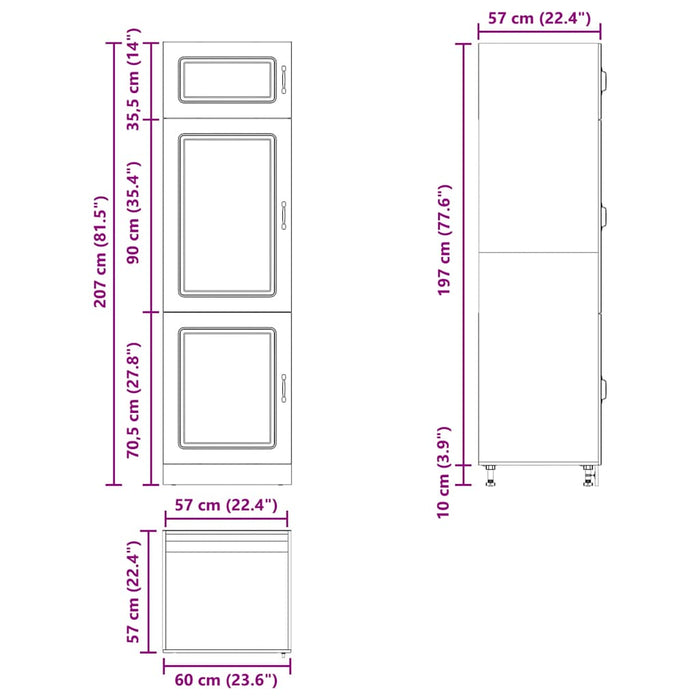 Кухненски шкаф Kalmar High Gloss White Engineered Wood