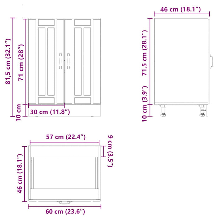 Dulap Baza Chiuveta Lucca White Woodeninged Wood