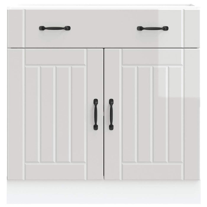 Kitchen Base Cabinet Lucca High Gloss White Engineered Wood