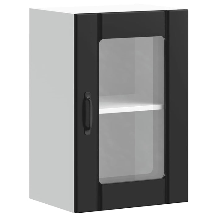 Kitchen Wall Cabinet with Glass Door Lucca Black