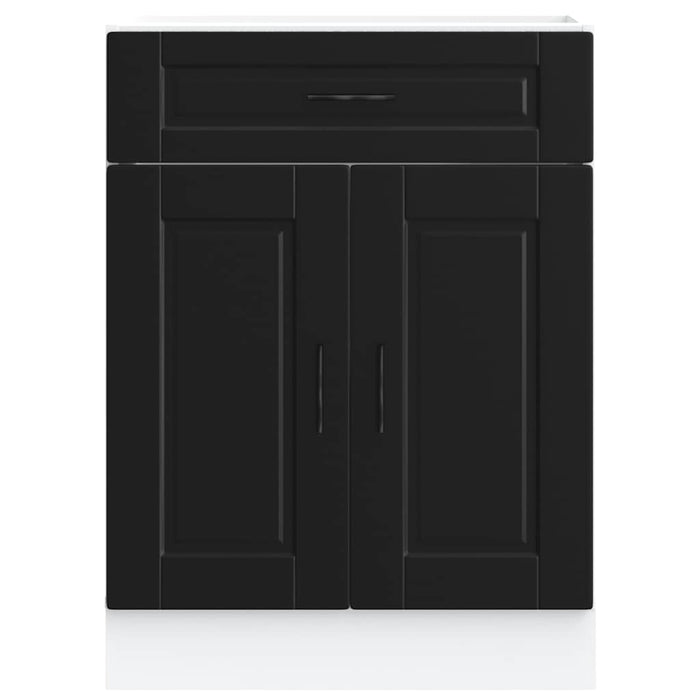 Kitchen Base Cabinet Porto Black Engineered Wood