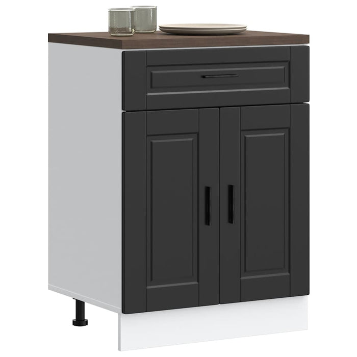 Kitchen Base Cabinet Porto Black Engineered Wood