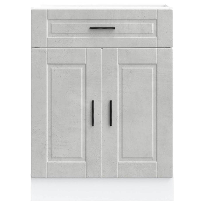 Kitchen Base Cabinet Porto Concrete Grey Engineered Wood