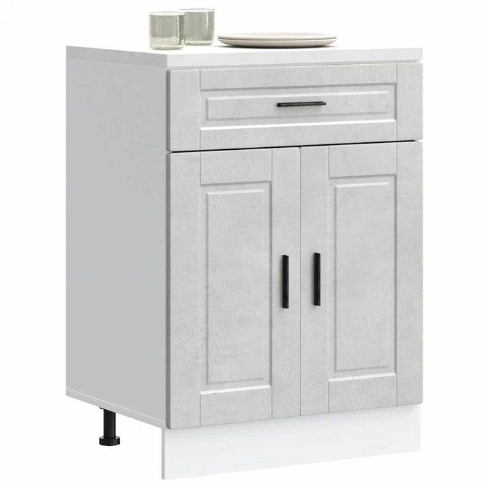 Kitchen Base Cabinet Porto Concrete Grey Engineered Wood