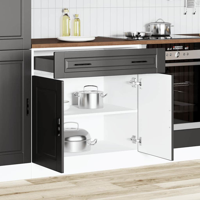 Kitchen Base Cabinet Porto Black Engineered Wood