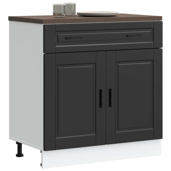 Kitchen Base Cabinet Porto Black Engineered Wood