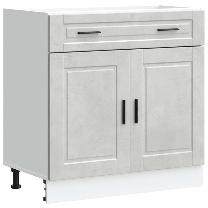 Kitchen Base Cabinet Porto Concrete Grey Engineered Wood